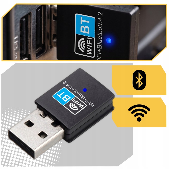 N150 KARTA SIECIOWA WiFi Z BLUETOOTH 4.2 ADAPTER 150mbps USB 2.4GHz Producent Lewer